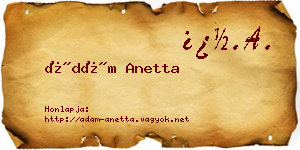 Ádám Anetta névjegykártya