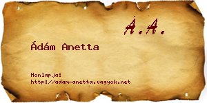 Ádám Anetta névjegykártya