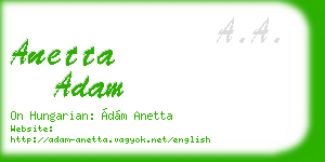 anetta adam business card