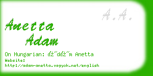 anetta adam business card